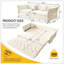 Grand canapé-lit coulissant de 74,4 po, canapé-lit convertible avec motif capitonné en tissu fait à la main, causeuse en velours multifonctionnel pour salon, chambre à coucher, appartement, beige / blanc