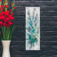 «Loose Bouquet Of Flowers 2 Blue Grey» par Silvia Vassileva, art mural en verre acrylique, 12 po x 36 po
