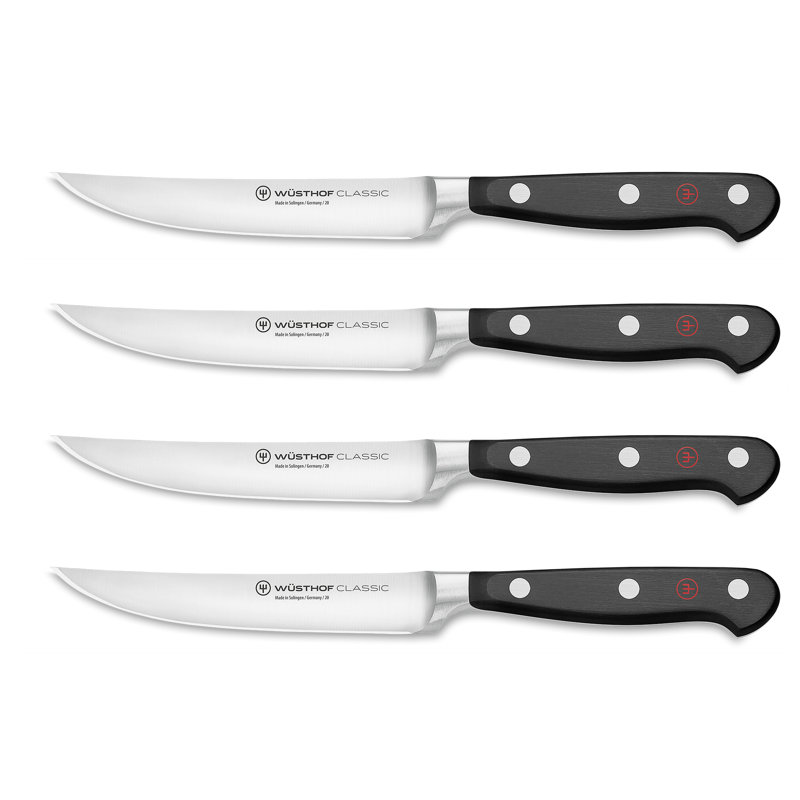 WÜSTHOF Classic 4-Piece Steak Knife Set, Black