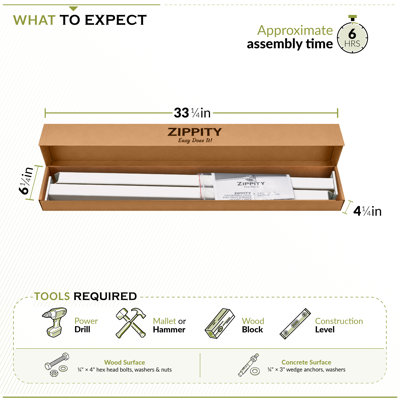 2.5ft H (2 Posts) Surface Mount Posts for Zippity Vinyl Fence or Outdoor Shower Kit, Surface Mount Fence Panels, Picket Fence, or Outdoor Shower Enclosure to a Solid Surface, ZP19011 (Set of 2)