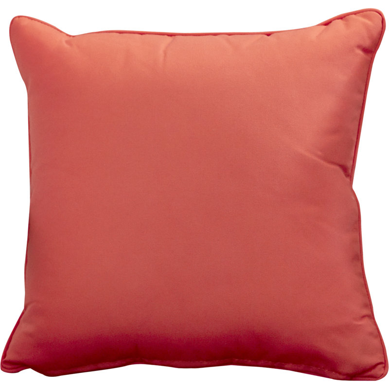 Sunbrella® Reversible Throw Pillow, Canvas Melon Sunbrella® Canvas, 16" H x 16" W