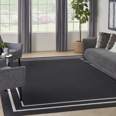 Tapis intérieur / extérieur noir Nourison Essentials Ivory