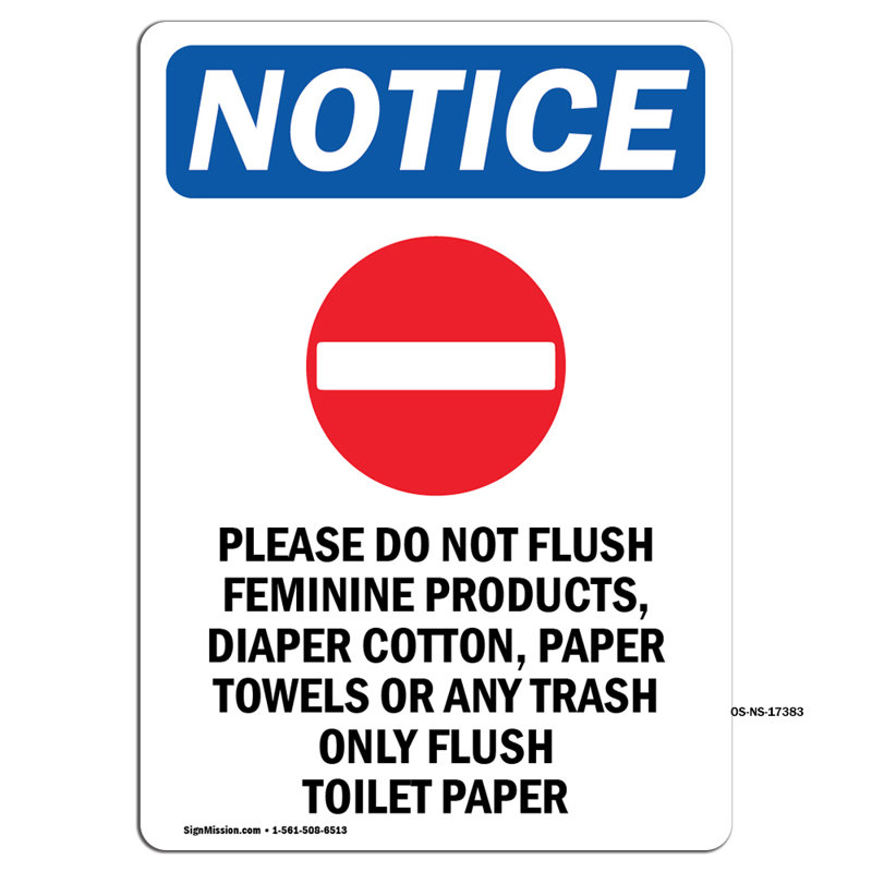 Please Do Not Flush Sign with Symbol