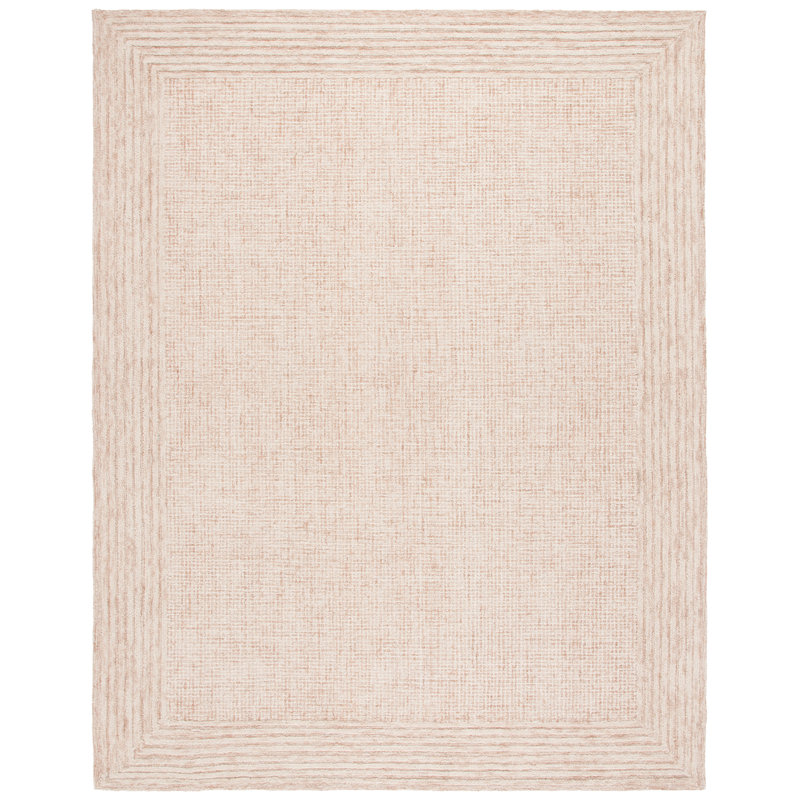 Khristiane Ebony Hand Tufted Wool And Cotton Bordered Rug, Rectangle 8' x 10'