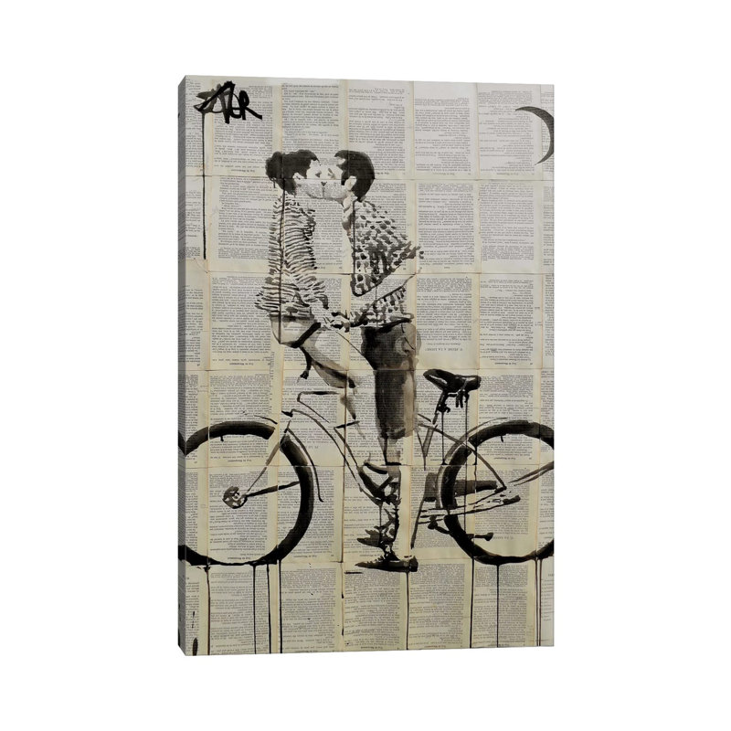 «Love cycle» par Loui Jover - reproduction d'art textuel, H 12 po x l 8 po x P 0,75 po, Toile tendue