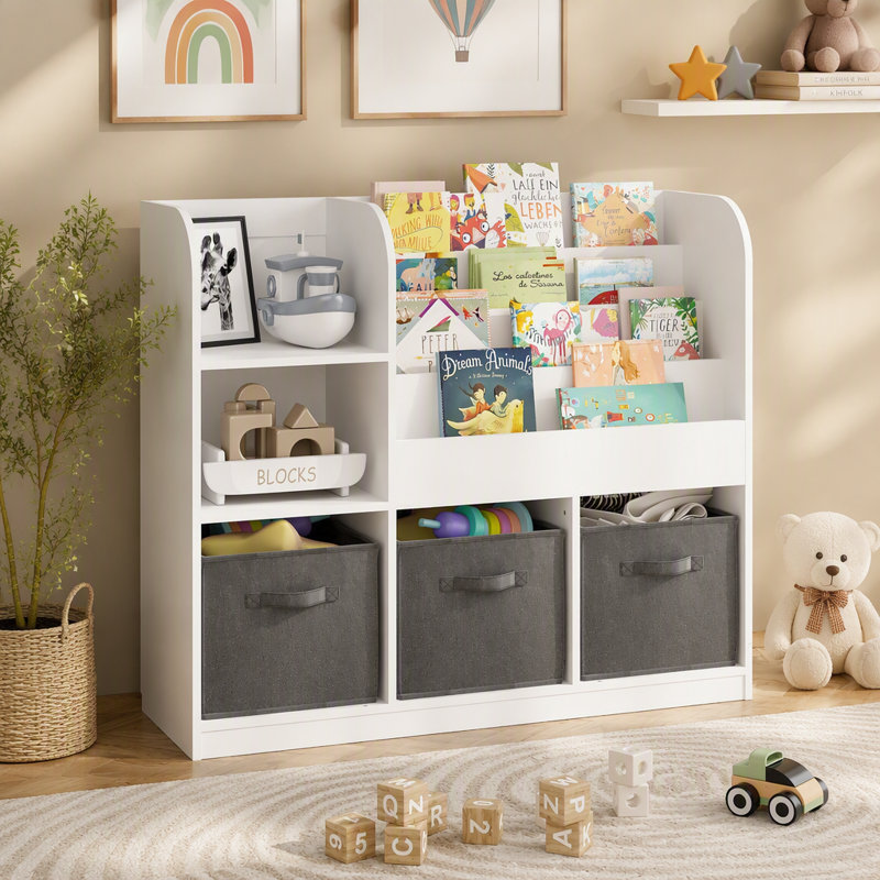 Bookcase, Kids Bookcase, Storage Shelves, Storage Bookcase, Wood Shelves, Open Book Shelves