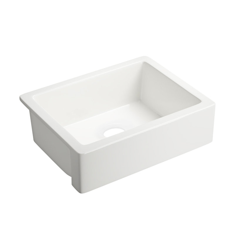 24"L X 19" W Farmhouse/Apron Front Ceramic Kitchen Sink