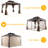 Lausaint Home 12 Ft. W x 10 Ft. D Metal Patio Gazebo-87776647
