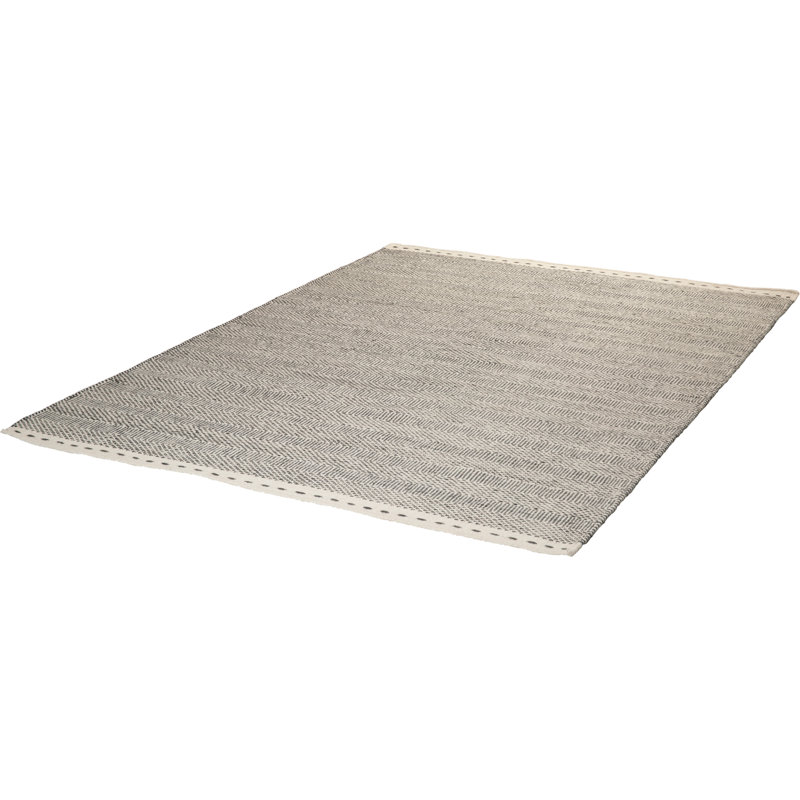 Jaipur Striped Wool Hand Woven Area Rug, Rectangle 80 x 150cm, Silver