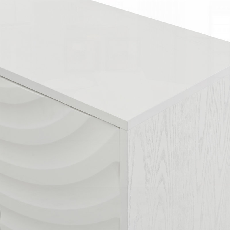 Armoire 4 portes avec rangement, tablettes réglables, Blanc