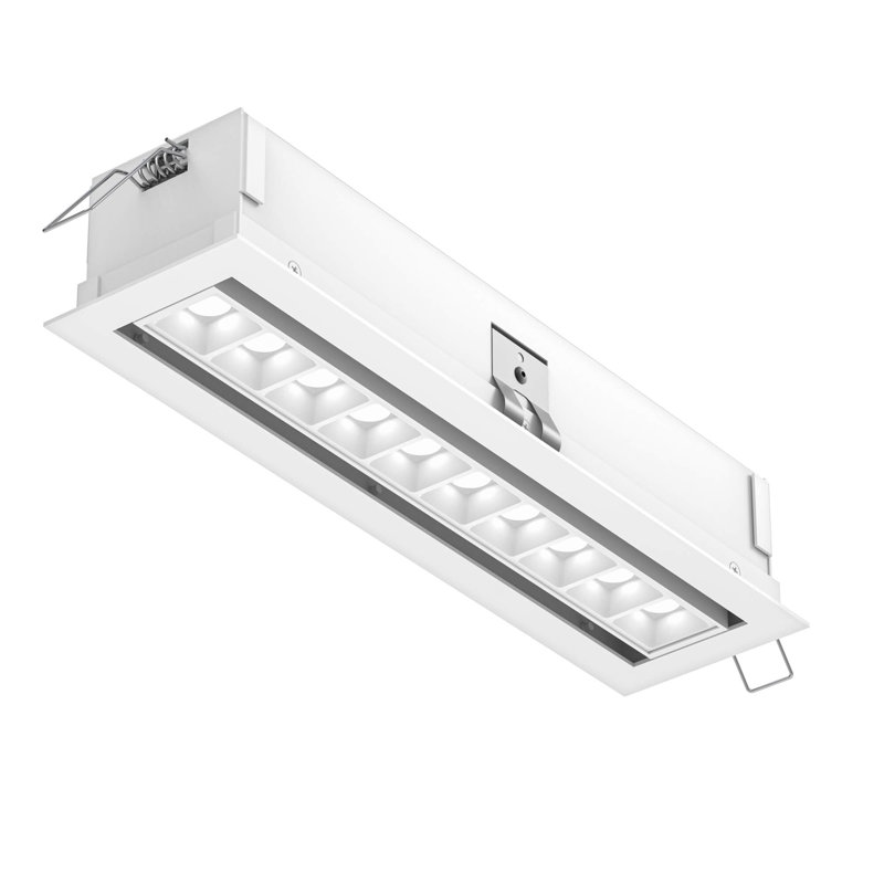 12-Light White Aluminum Adjustable Recessed Downlight
