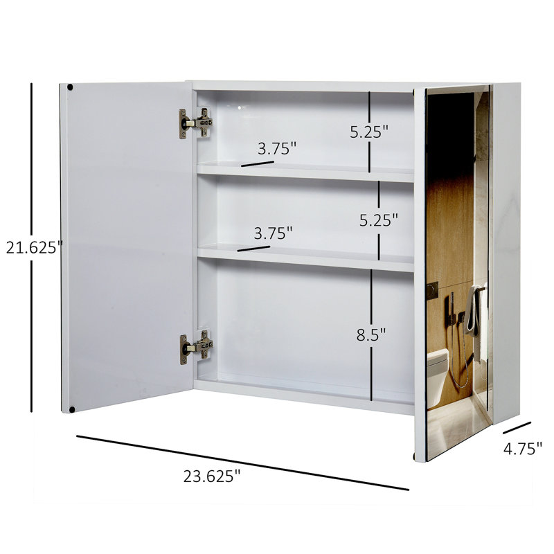 Armoire à pharmacie avec cadre en acier 24 po x 22 po Kleankin
