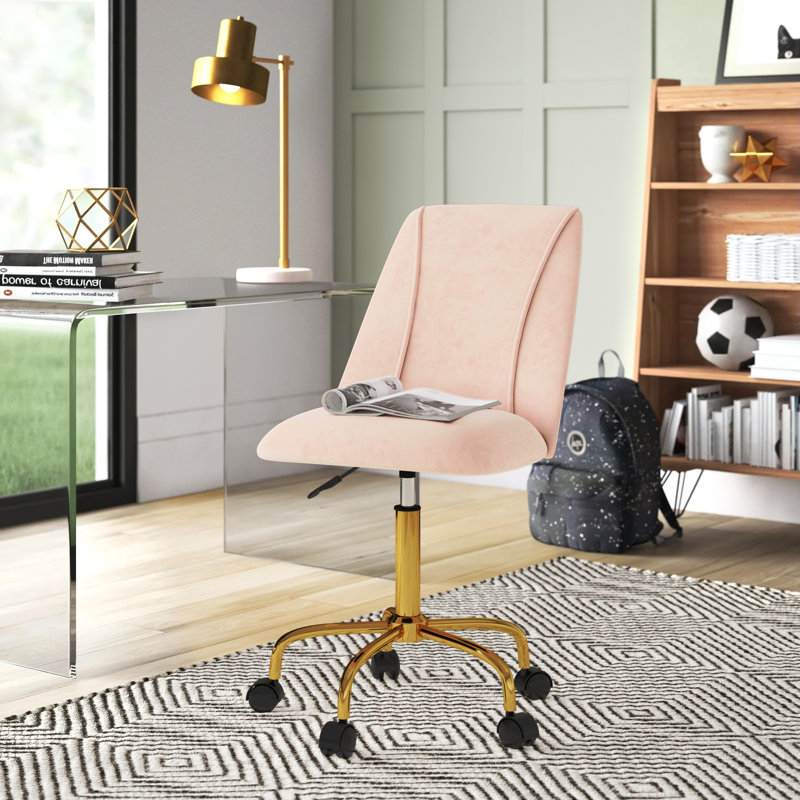 Mercury Row® Breault Velvet Task Chair, Pink