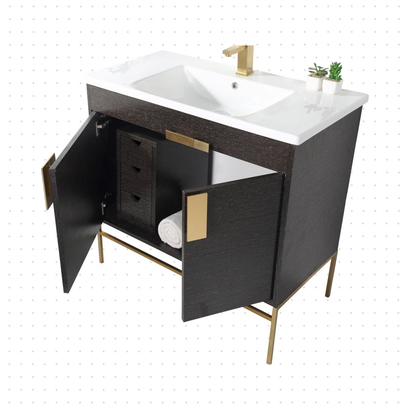 Allimae Bathroom Cabinet, Black