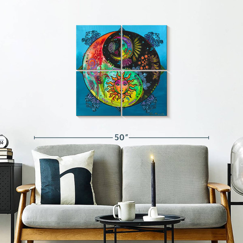 Adella Yin Yang - Sun And Moon, 26" H x 26" W
