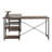 L-Shape Industrial Desk With Storage Shelves, Walnut