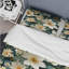 Motif botanique blanc et vert élégant - ensemble de housse de couette floral - polyester microfibre-1387739709