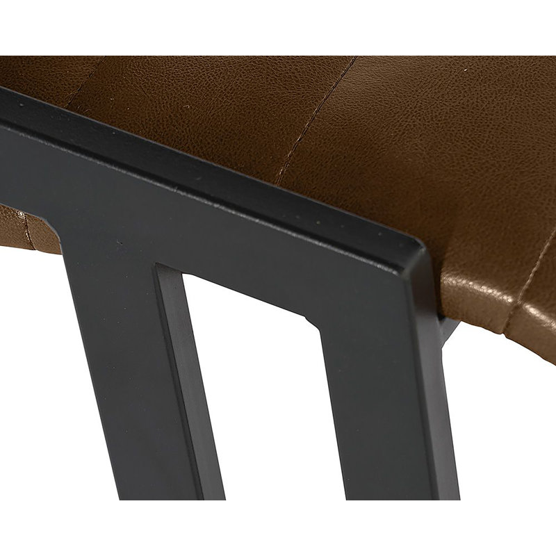 Webber Upholstered Stool with Metal Frame, Bar Stool (30" Seat Height), Black Faux Leather