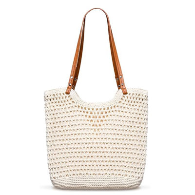Beach Resort Woven Handbag, 2025 New Hollow-out Shoulder Bag, Large Capacity Commuter Tote Bag