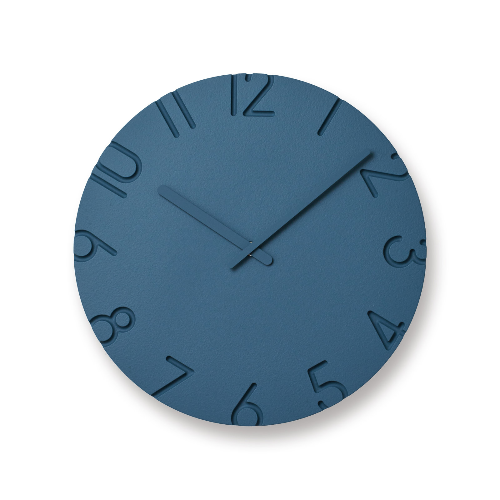 Lemnos CARVED Colored Clock, Blue