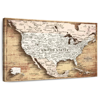 Push Pin USA Amrico sur bois I