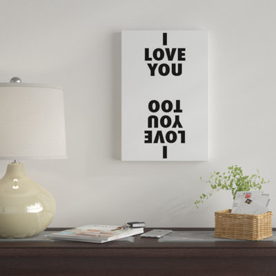 «I Love You I Love You Too Honeymoon Hotel», art textuel sur toile tendue