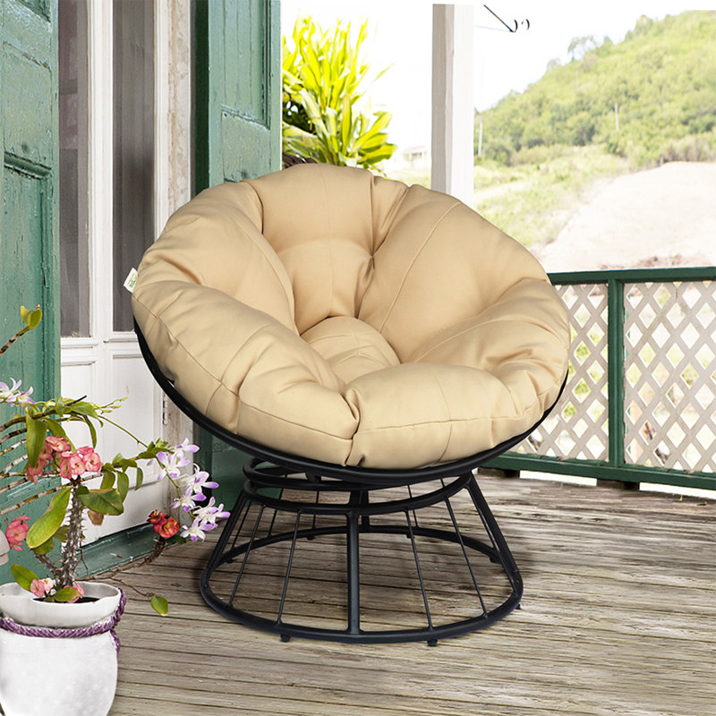 Swivel Outdoor Lounge Chair, Khaki