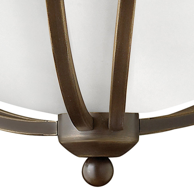 Bolla 2 - Light 16.8" Semi Flush Mount, Olde Bronze, Incandescent, Etched Opal Glass