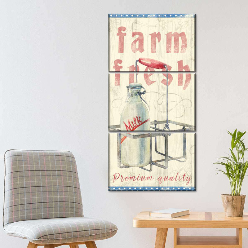 " Farm Fresh Milk Multi Piece Canvas Print " by Tom Timber 3 - Pieces, 36" H x 75" W x 1.25" D