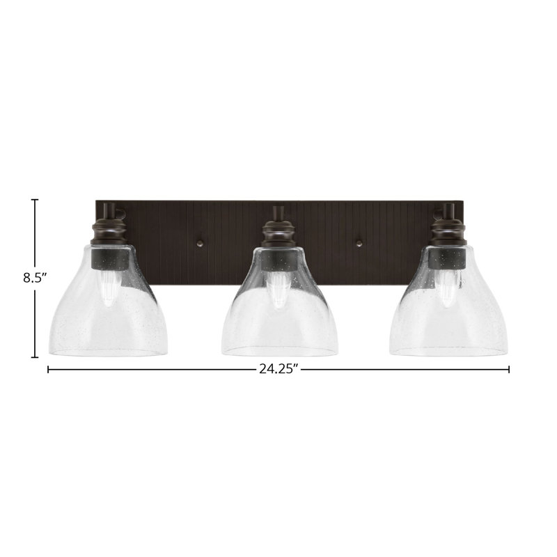 Éclairage pour meuble-lavabo 3 lumières Aspacia, Espresso, Transparent