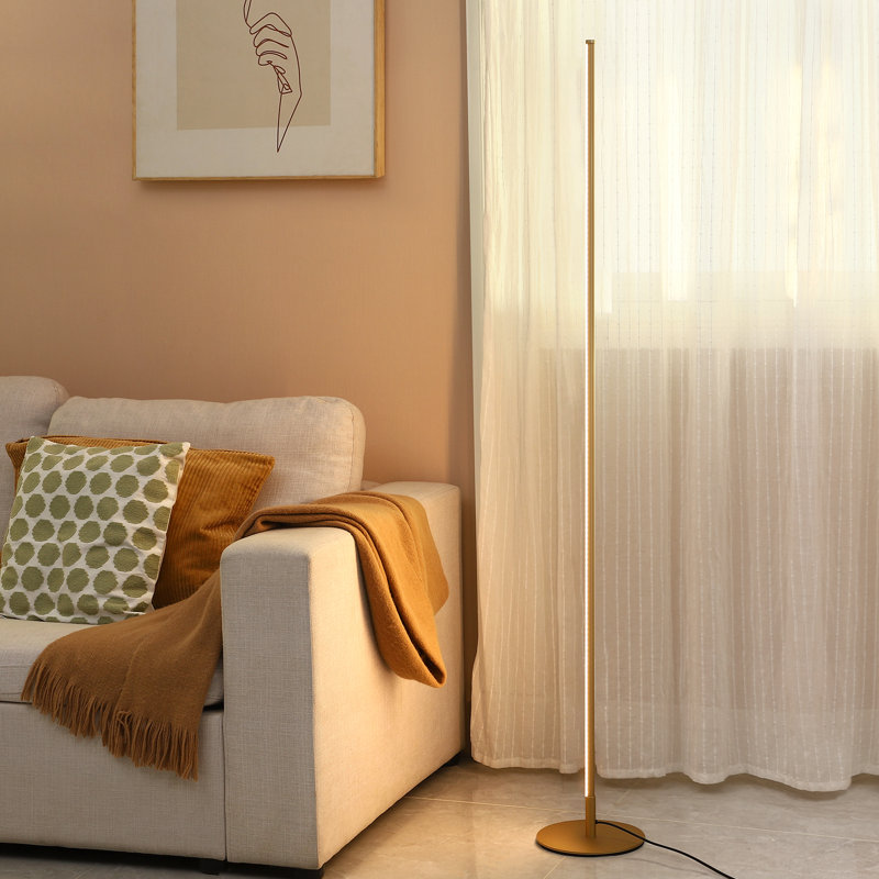 Hedden 58" Dimmable LED Column Corner Floor Lamp (Set of 2), Gold