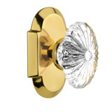 Cottage Plate with Oval Fluted Crystal Door Knob