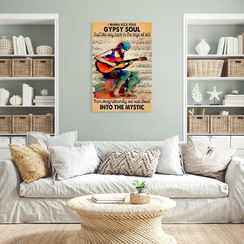«I Wanna Rock Your Gypsy Soul», 1 pièce G I Wanna Rock Your Gypsy Soul sur toile, H 36 po x l 24 po x P 1,25 po
