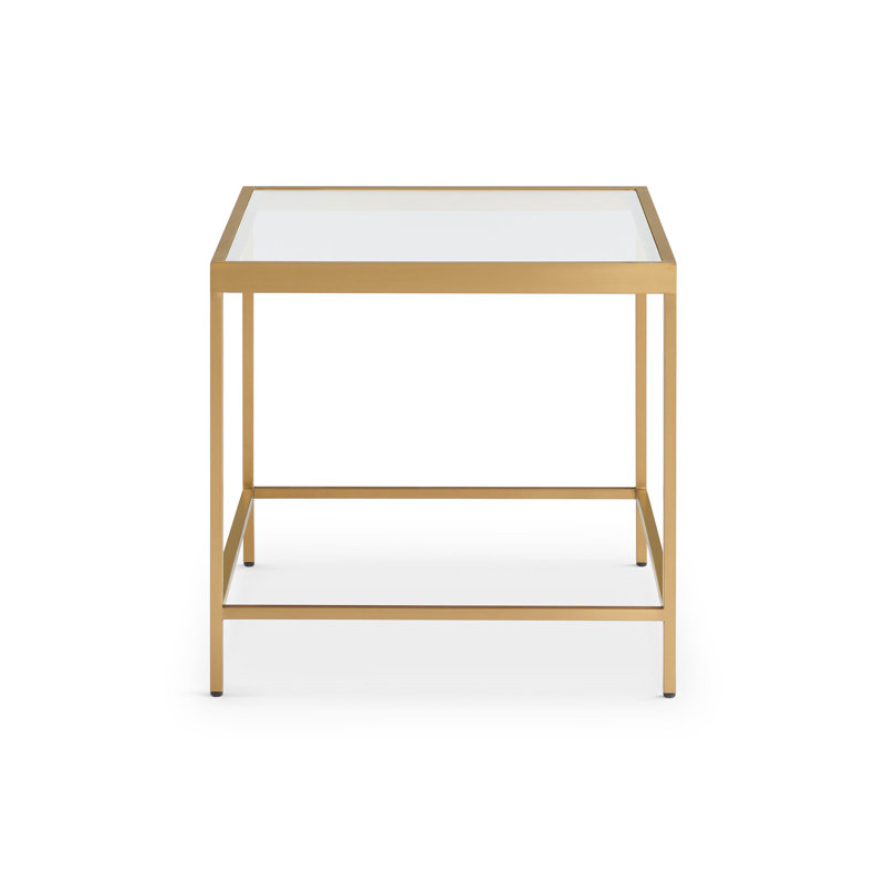 Vienna Side Table - Glass  Top, Brushed Brass