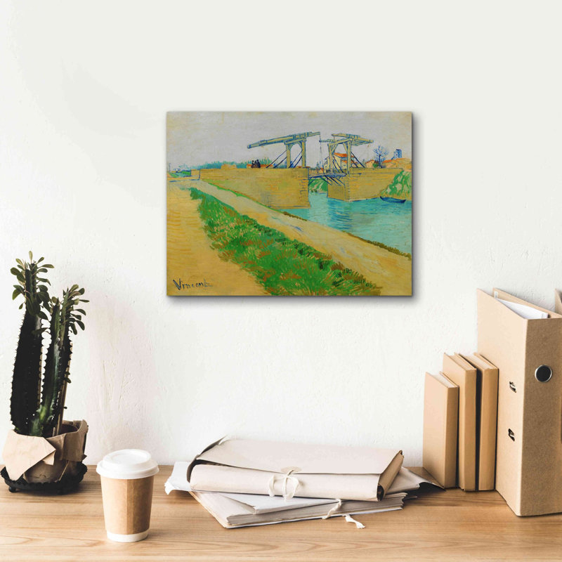 «The Langlois Bridge» par Vincent Van Gogh, estampe numérique sur toile, H 12 po x l 16 po x P 0,75 po