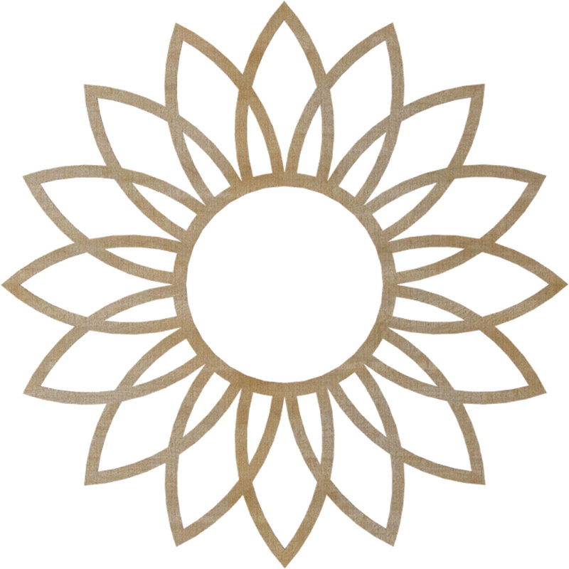 Médaillon de plafond en bois Daisy, H 38 po x l 38 po x P 0,25 po, Noyer blanc