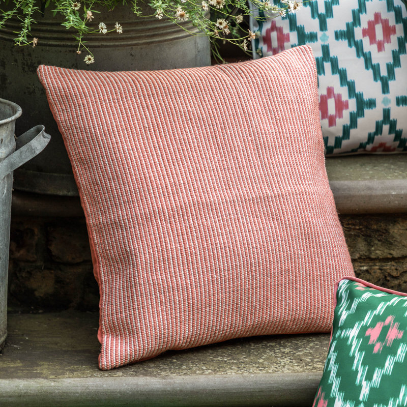 Una Striped Throw Cushion, Orange