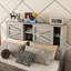 Ensemble de chambre à coucher grand lit 3 pièces avec table de chevet et commode Majunew-1844694035