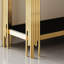 Console supérieure et inférieure en verre trempé à double couche et cadre en acier inoxydable à finition miroir-905520638-905520624