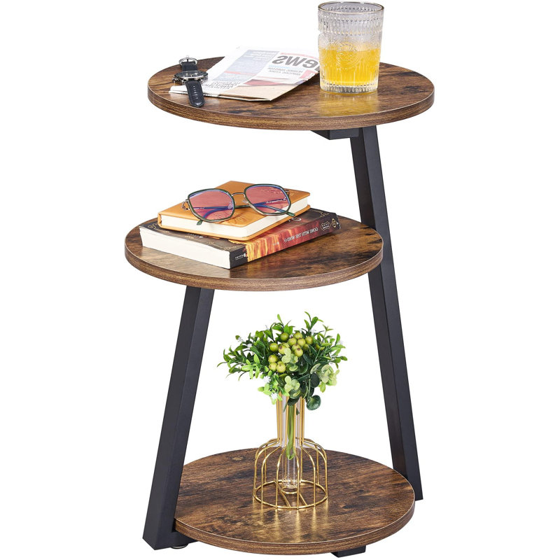 Herald End Table, Black, Rustic Brown