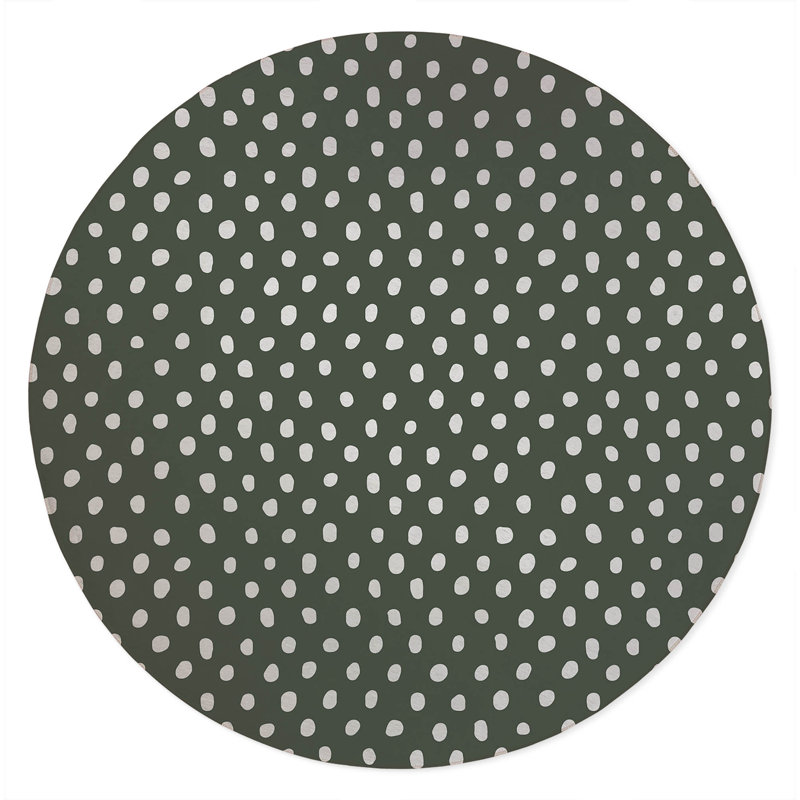 Dot Lyfe Non-Slip Outdoor Rug, Round 5'