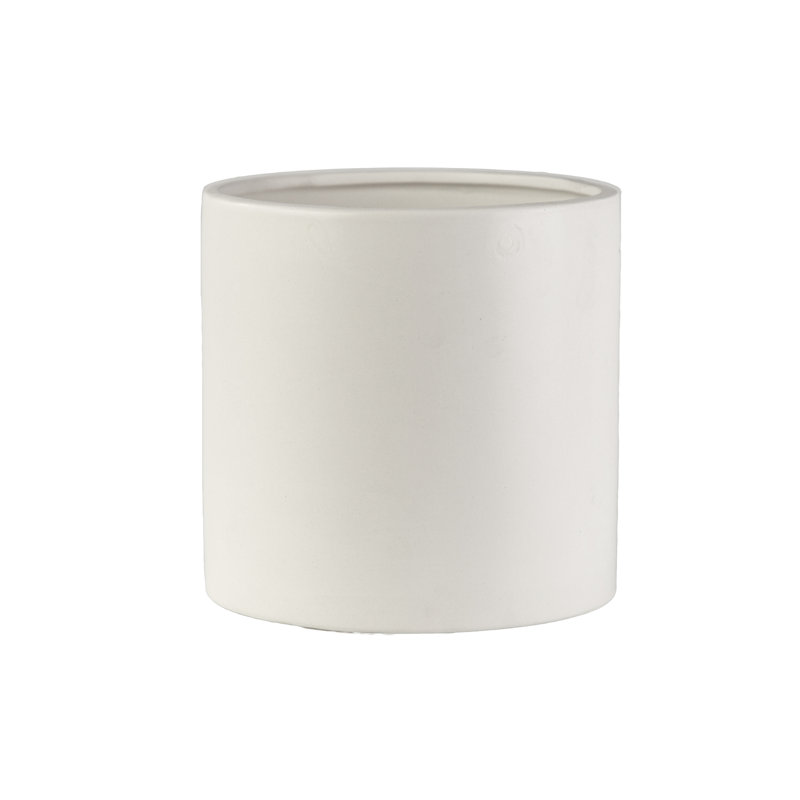 Pot de fleurs en céramique, Blanc, H 7 po x l 7 po x P 7 po