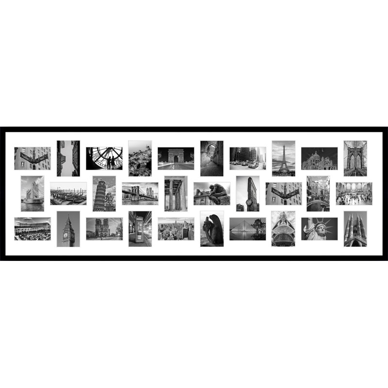 Kiryak Wood Picture Frame with Mat, Black