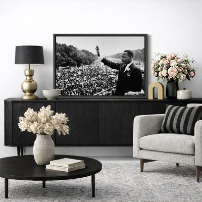 Martin Luther King Jr. March on Washington Artwork, Living Room Pictures, Framed Canvas Giclee Print Wall Art.