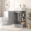 Meuble-lavabo 18,6 po avec lavabo, 1 armoire de porte, porte-papier réglable, tablette à 2 niveaux, orientation gauche ou droite, gris