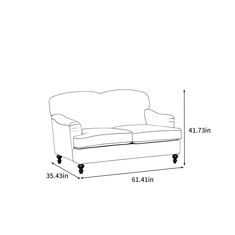 Canapé en tissu American Pastoral Country, H 41,73 po x l 61,41 po x P 35,43 po, 2