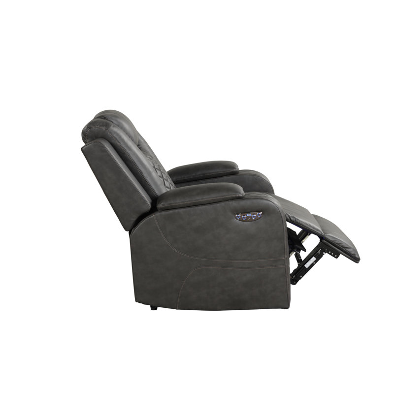 BENZ LED & Power Recliner 3 PC Made With Faux Leather In Gray (CA INVENTORY)