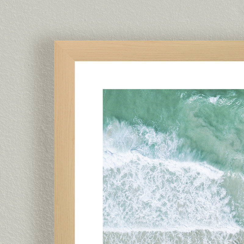 Coastal Retreat Summer Beach by  - Picture Frame Photograph on Paper, 32" H x 48" W x 1.125" D, Beige, Framed Matted Print