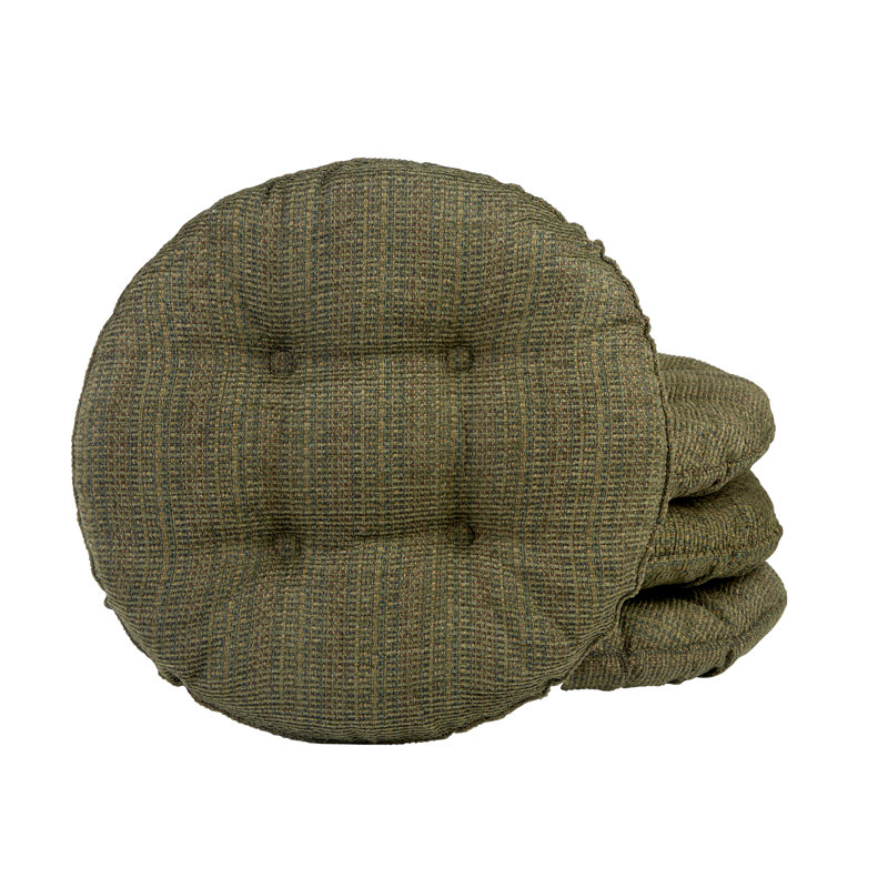 Coussin de tabouret de bar texturé antidérapant, rond de 14 pouces, ensemble de 4, Vert
