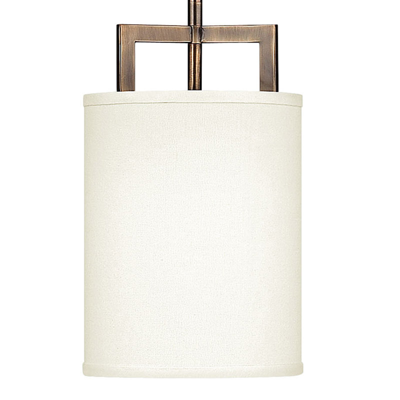 Luminaire suspendu cylindrique à 1 lumière Hampton, Bronze brossé